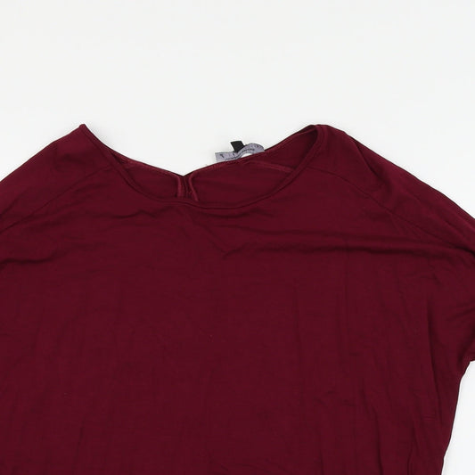 Womens UK Size 8 Warehouse Purple Basic T-Shirt