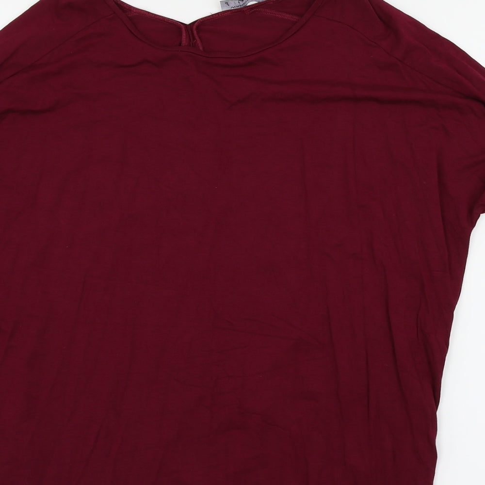 Womens UK Size 8 Warehouse Purple Basic T-Shirt
