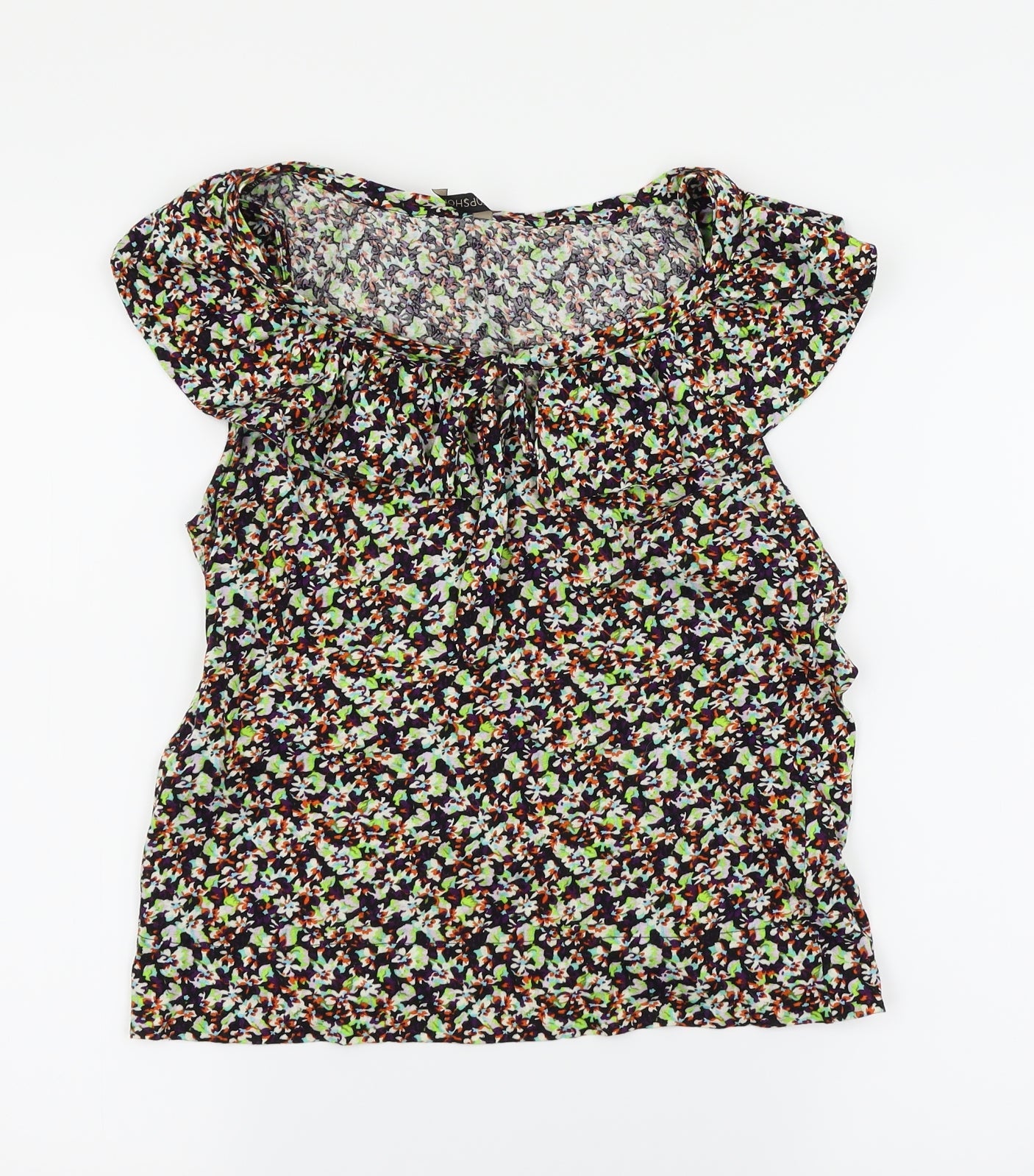 Womens UK Size 10 Topshop Multicoloured Basic Blouse