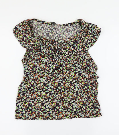 Womens UK Size 10 Topshop Multicoloured Basic Blouse