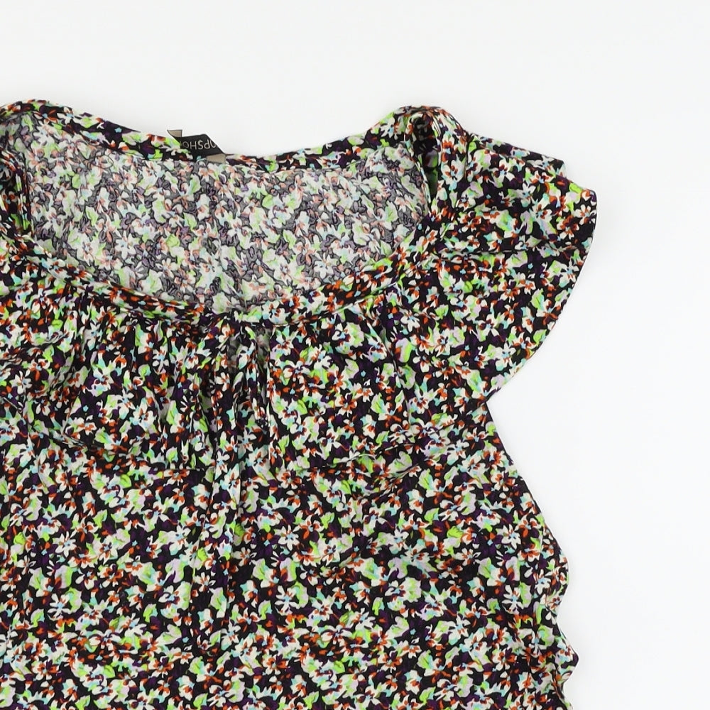 Womens UK Size 10 Topshop Multicoloured Basic Blouse