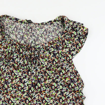 Womens UK Size 10 Topshop Multicoloured Basic Blouse