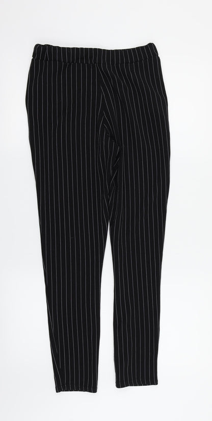 Womens UK Size 10 PRETTYLITTLETHING Regular Fit Dress Pants Black Trousers