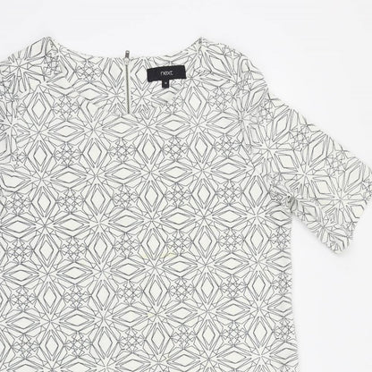 NEXT Womens White Argyle/Diamond  A-Line  Size 12