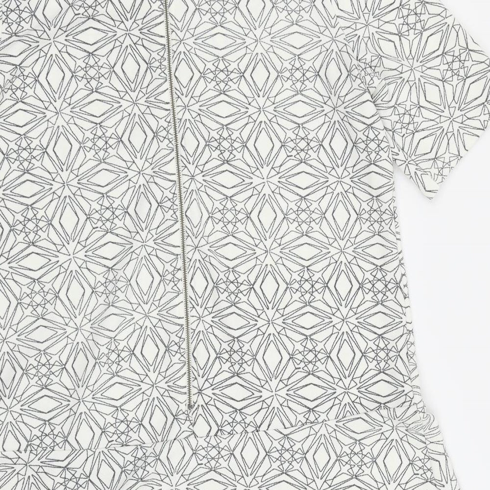 NEXT Womens White Argyle/Diamond  A-Line  Size 12