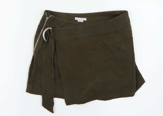 H&M Womens Green   Wrap Shorts Size 6