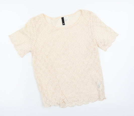 H&M Womens Pink Floral  Basic Blouse Size 10