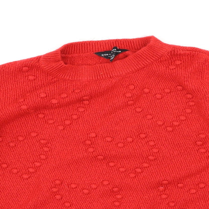 Dorothy Perkins Womens Red Polka Dot  Pullover Jumper Size 12