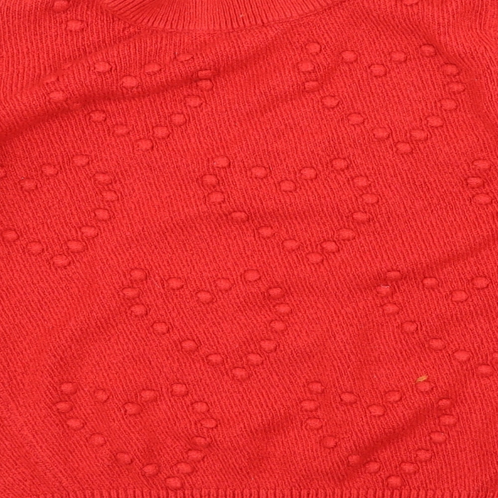 Dorothy Perkins Womens Red Polka Dot  Pullover Jumper Size 12