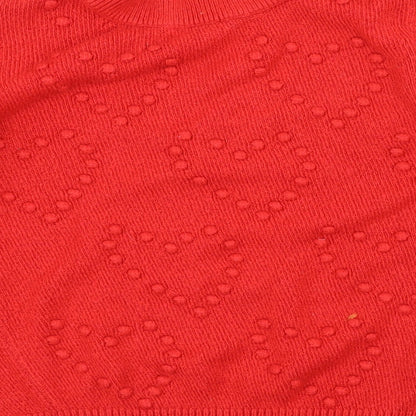 Dorothy Perkins Womens Red Polka Dot  Pullover Jumper Size 12