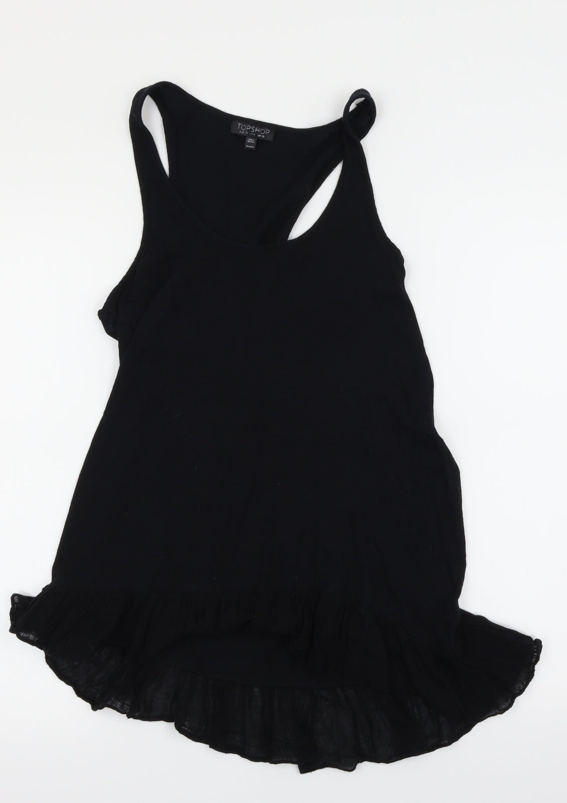 Womens UK Size 10 Topshop Black Basic Tank