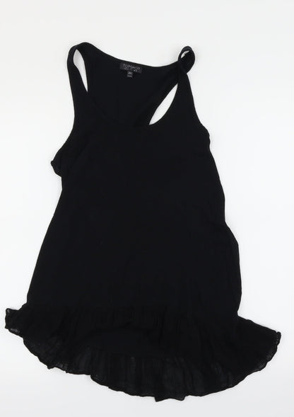 Womens UK Size 10 Topshop Black Basic Tank