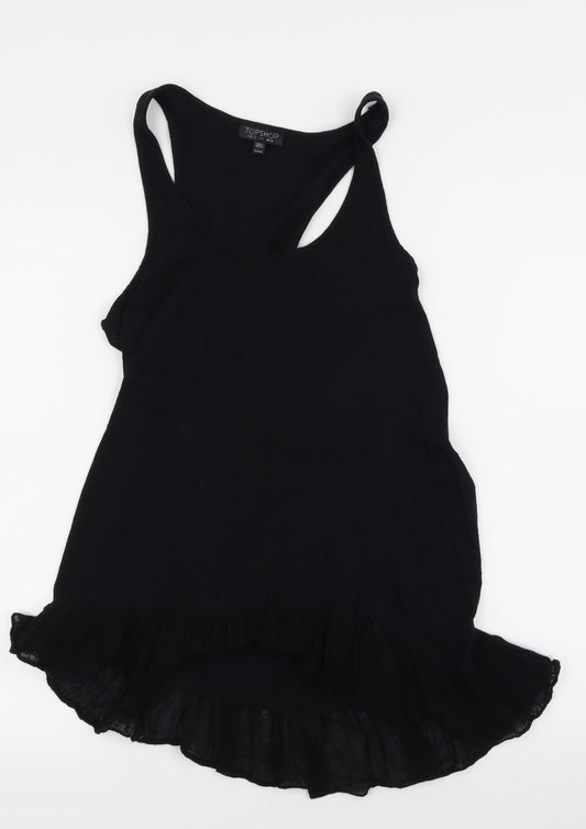Womens UK Size 10 Topshop Black Basic Tank