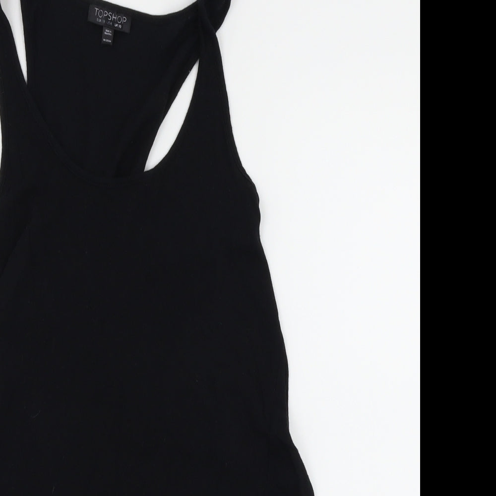 Womens UK Size 10 Topshop Black Basic Tank