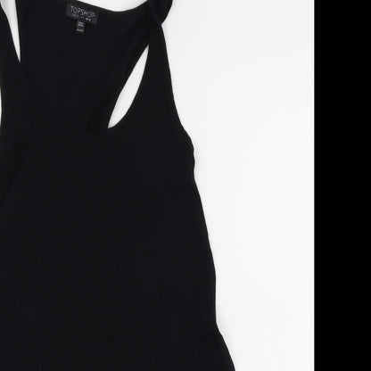 Womens UK Size 10 Topshop Black Basic Tank