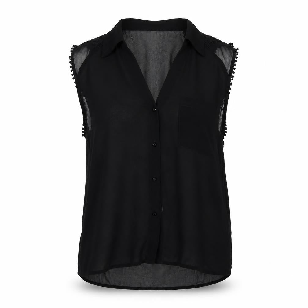 Womens UK Size 12 Glamorous Black Basic Blouse