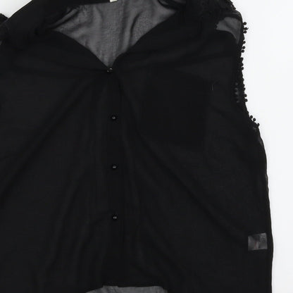 Womens UK Size 12 Glamorous Black Basic Blouse