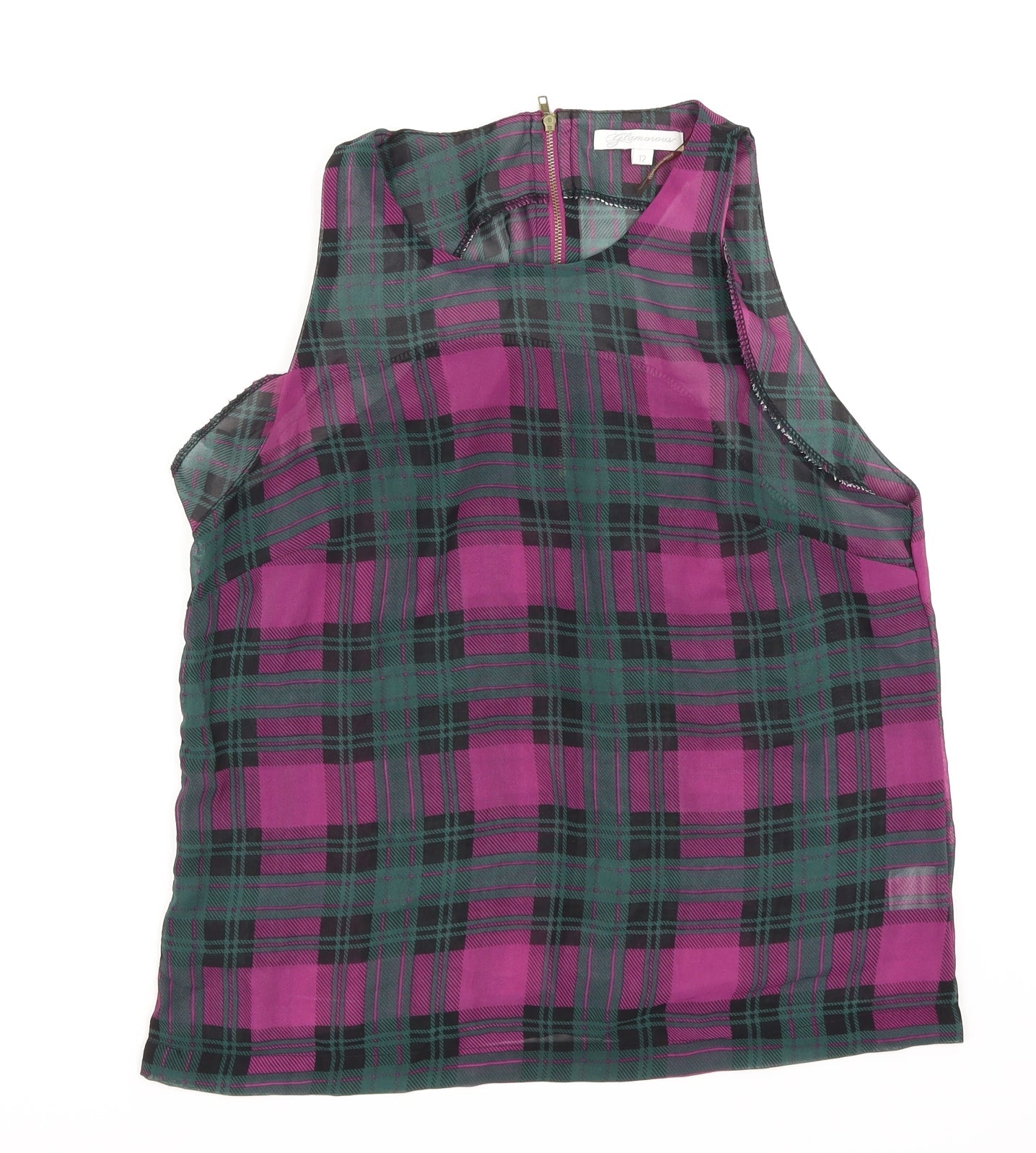 Womens UK Size 12 Glamorous Multicoloured Basic Tank
