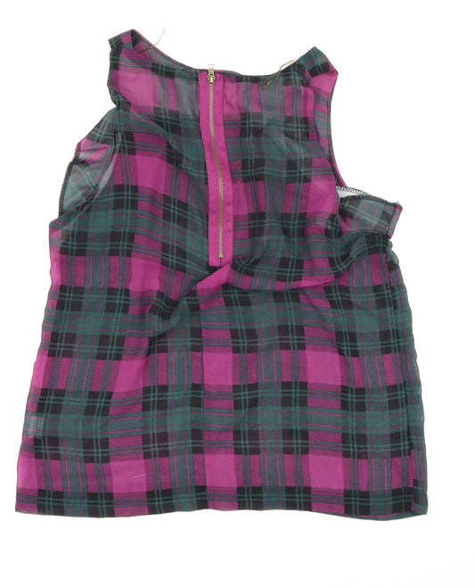 Glamorous Womens Multicoloured Check  Basic Tank Size 12