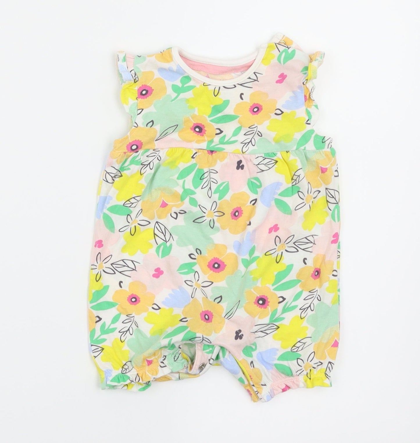 Fred & Flo Girls Multicoloured Floral  Basic T-Shirt Size 3-6 Months
