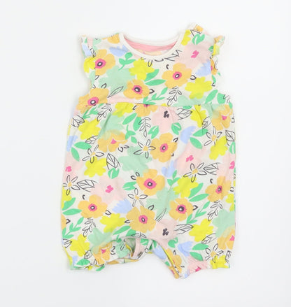 Fred & Flo Girls Multicoloured Floral  Basic T-Shirt Size 3-6 Months