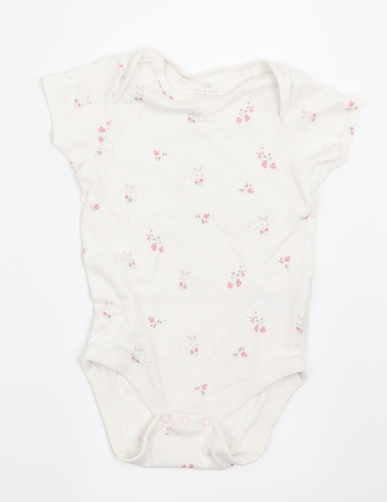 NEXT Girls White Animal Print  Babygrow One-Piece Size 12-18 Months
