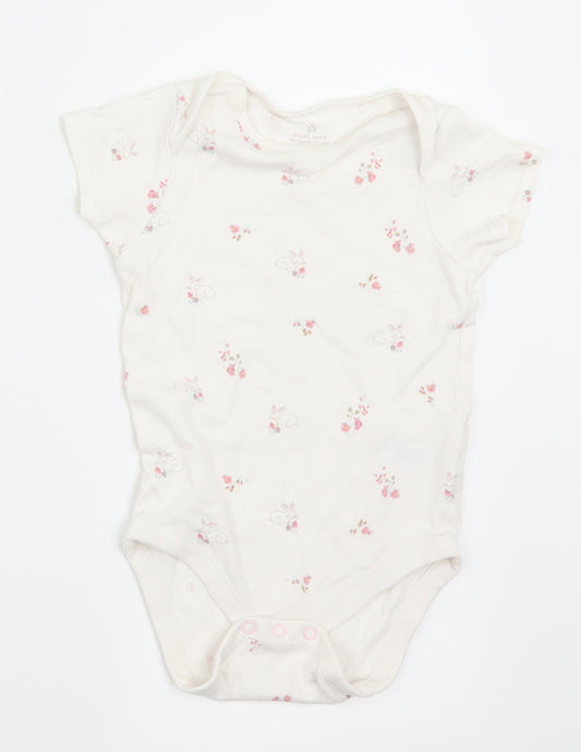Next Girls White Animal Print  Babygrow One-Piece Size 12-18 Months