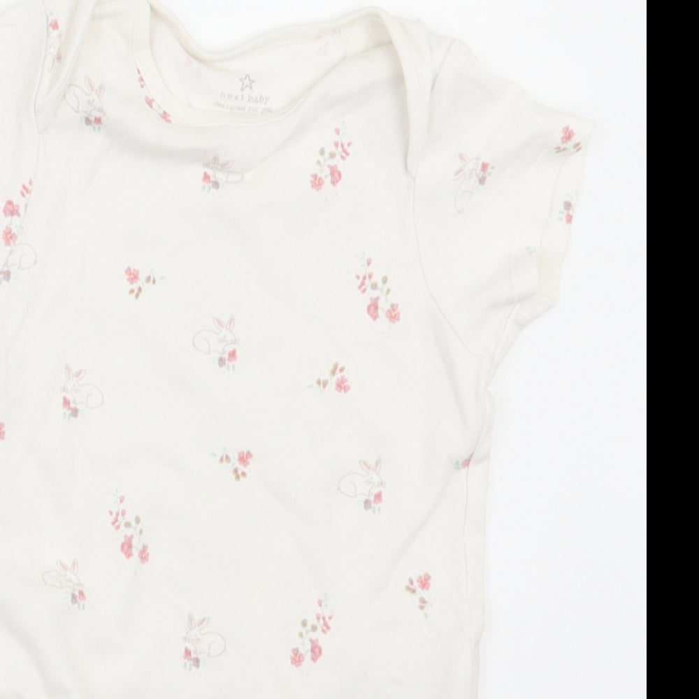 NEXT Girls White Animal Print  Babygrow One-Piece Size 12-18 Months