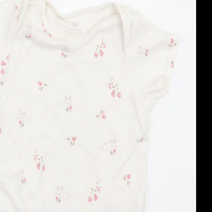 NEXT Girls White Animal Print  Babygrow One-Piece Size 12-18 Months