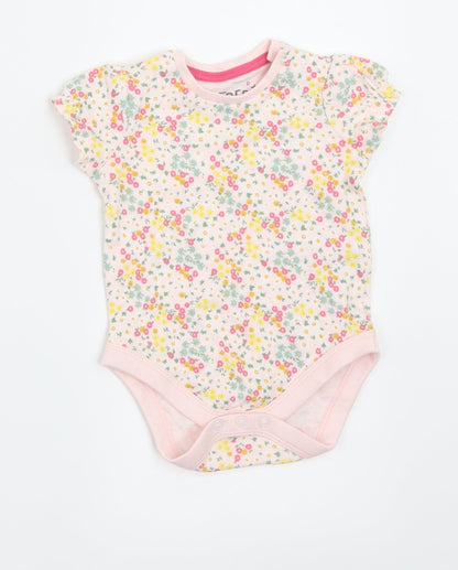 Fred & Flo Girls Multicoloured Floral  Babygrow One-Piece Size 3-6 Months
