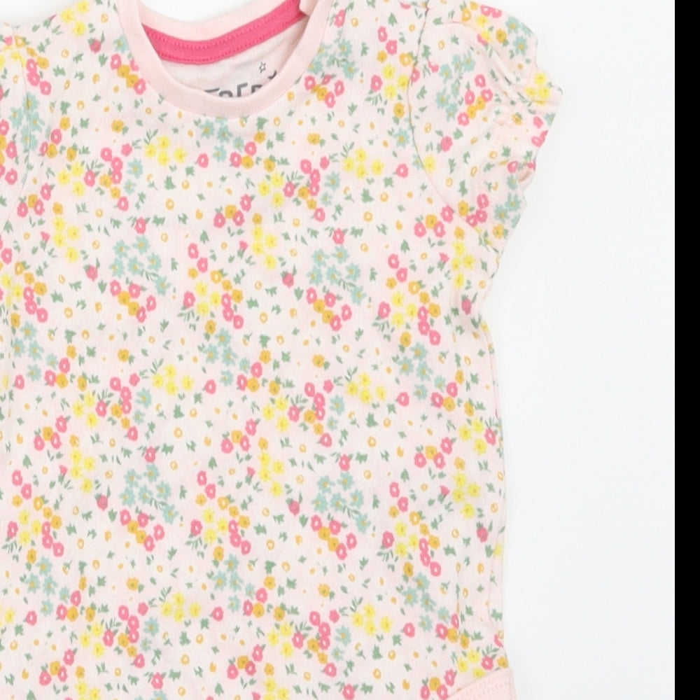 Fred & Flo Girls Multicoloured Floral  Babygrow One-Piece Size 3-6 Months