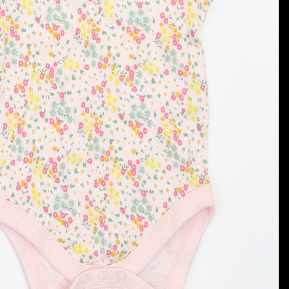 Fred & Flo Girls Multicoloured Floral  Babygrow One-Piece Size 3-6 Months
