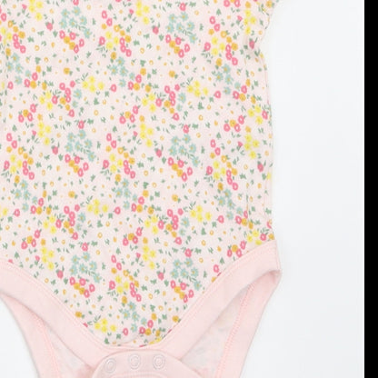 Fred & Flo Girls Multicoloured Floral  Babygrow One-Piece Size 3-6 Months