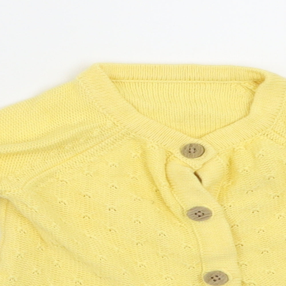 Nutmeg  Girls Yellow Argyle/Diamond  Cardigan Jumper Size 3-6 Months
