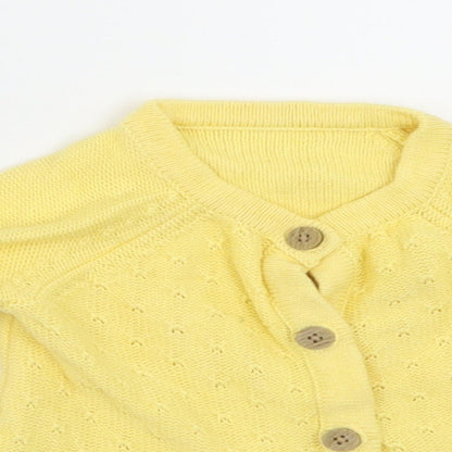 Nutmeg  Girls Yellow Argyle/Diamond  Cardigan Jumper Size 3-6 Months