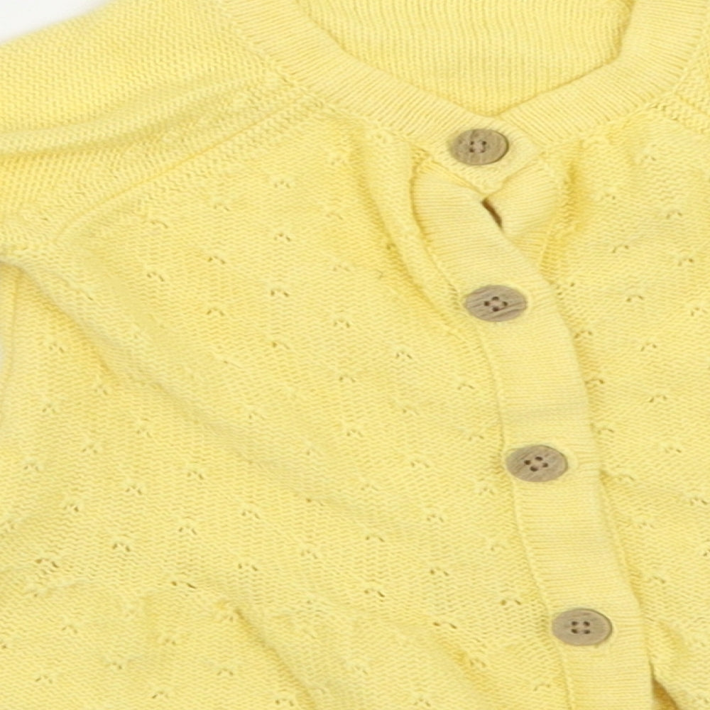 Nutmeg  Girls Yellow Argyle/Diamond  Cardigan Jumper Size 3-6 Months