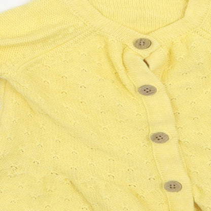 Nutmeg  Girls Yellow Argyle/Diamond  Cardigan Jumper Size 3-6 Months