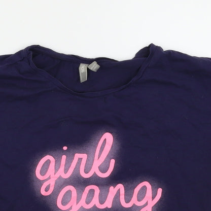 Womens UK Size 10 ASOS Blue Basic T-Shirt