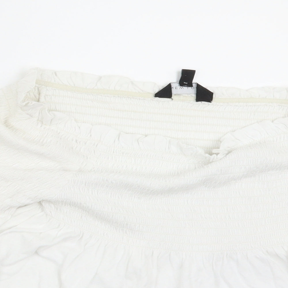 Womens UK Size 10 New Look White Cropped Blouse