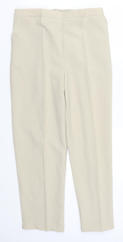 Womens UK Size 18 Preworn Regular Fit  Beige Trousers