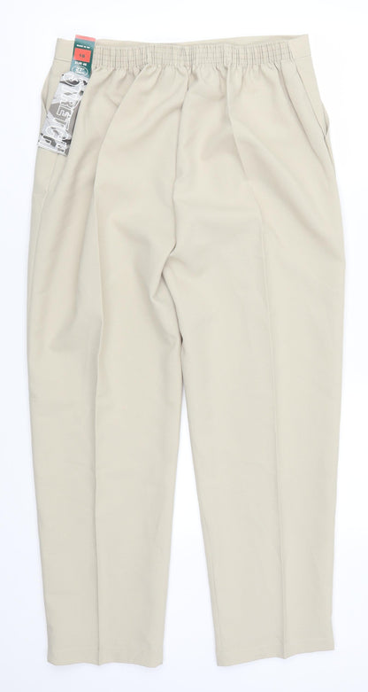 Womens UK Size 18 Preworn Regular Fit  Beige Trousers