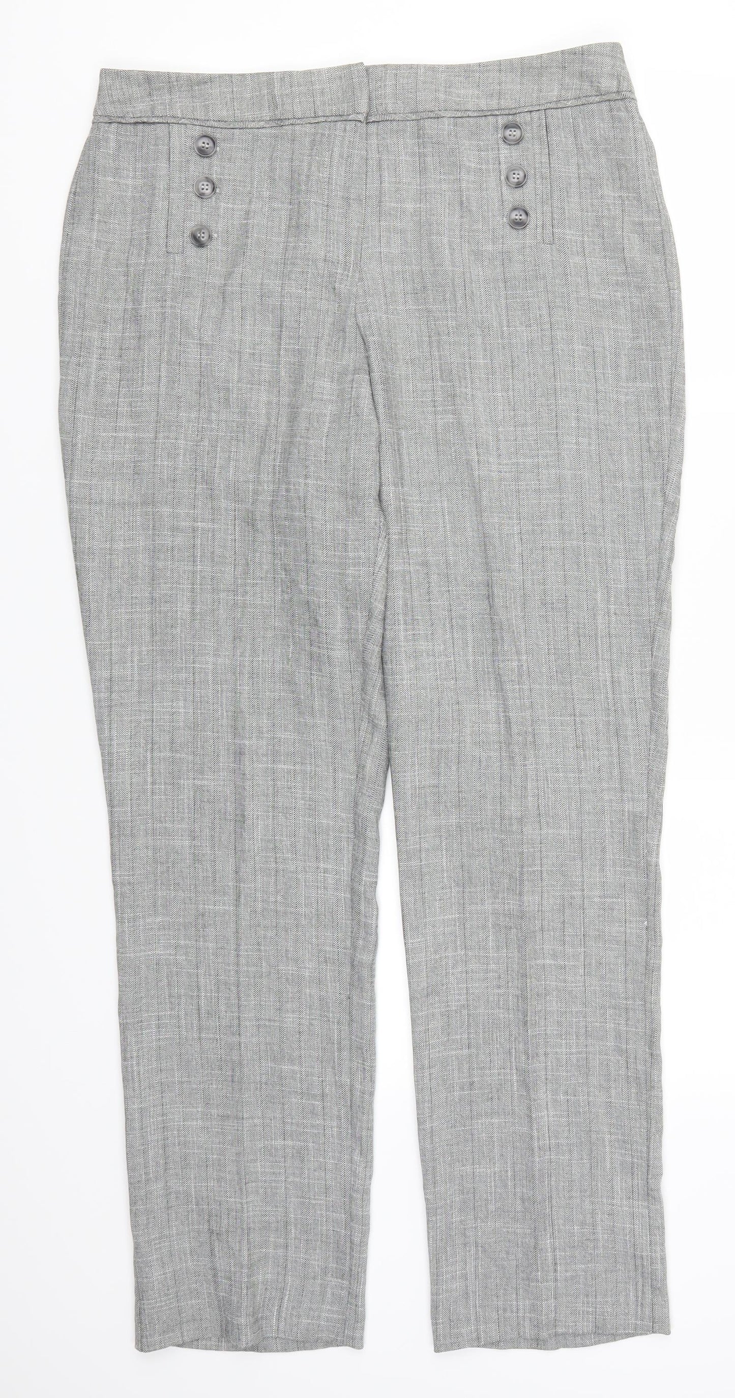 Womens UK Size 33 in Preworn Regular Fit  Grey Trousers