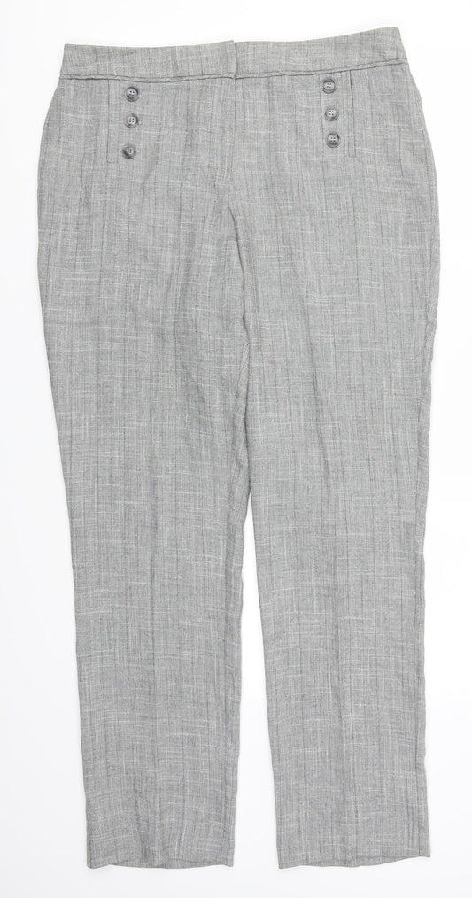 Womens UK Size 33 in Preworn Regular Fit  Grey Trousers