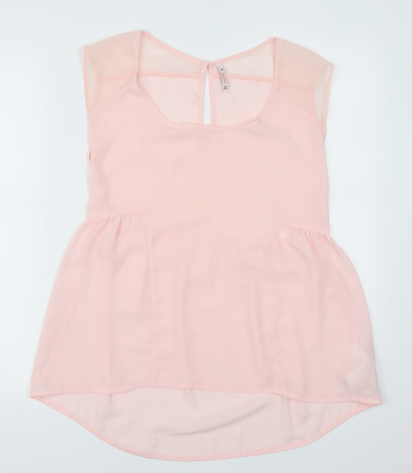 Womens UK Size M Bershka Pink Basic Blouse