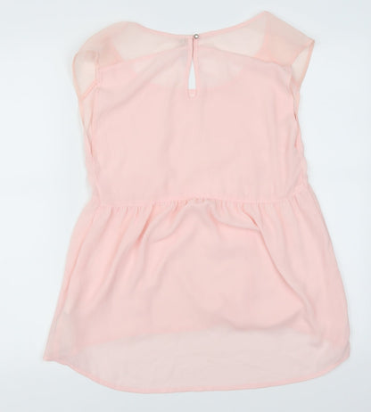 Womens UK Size M Bershka Pink Basic Blouse