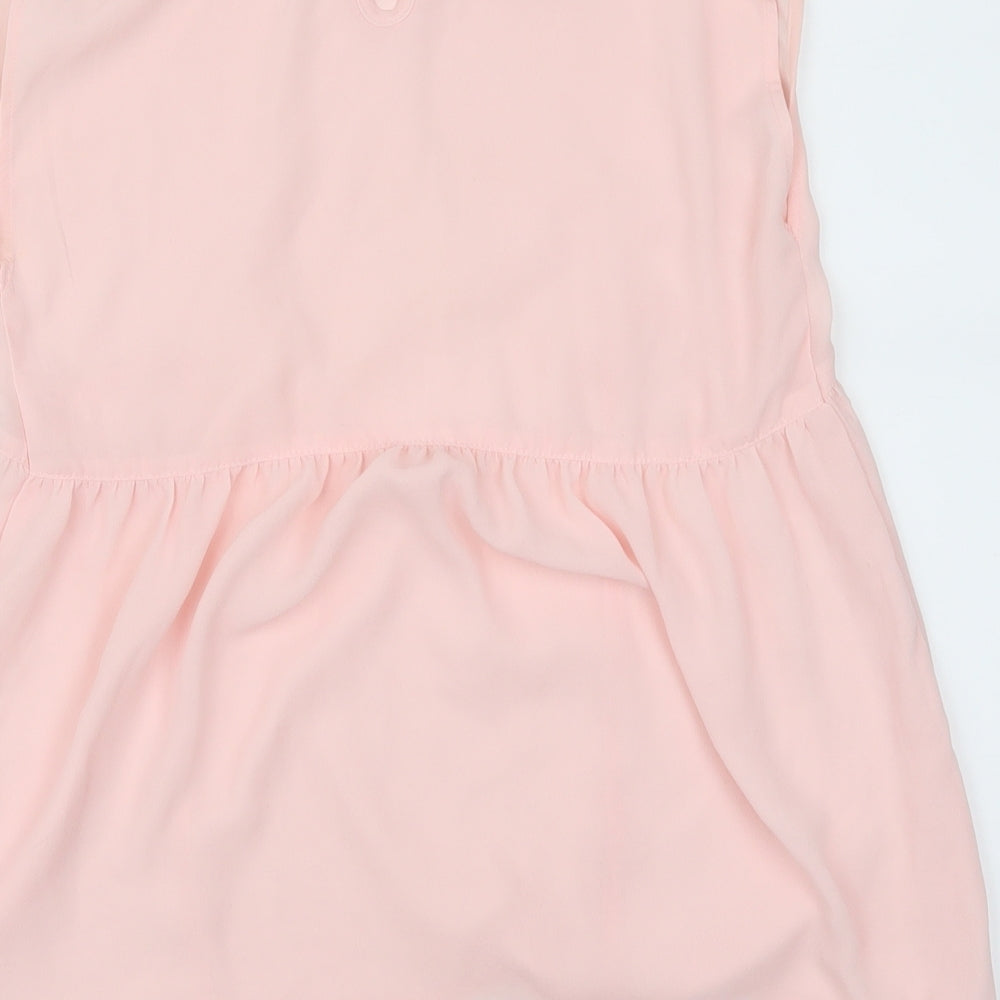 Womens UK Size M Bershka Pink Basic Blouse