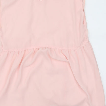 Womens UK Size M Bershka Pink Basic Blouse