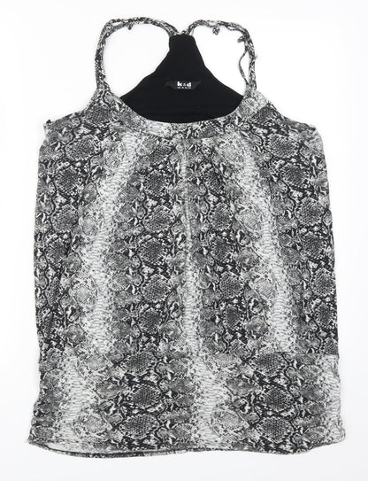 K&D Womens Grey Animal Print  Basic Tank Size 16