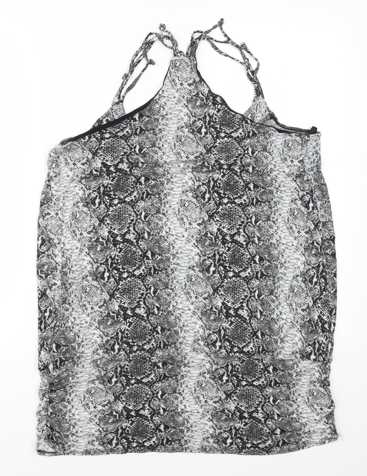 K&D Womens Grey Animal Print  Basic Tank Size 16