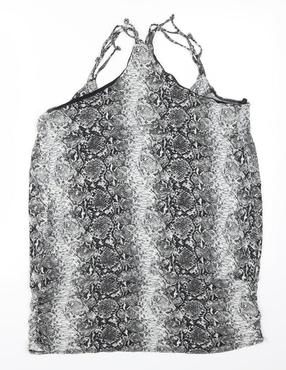 K&D Womens Grey Animal Print  Basic Tank Size 16